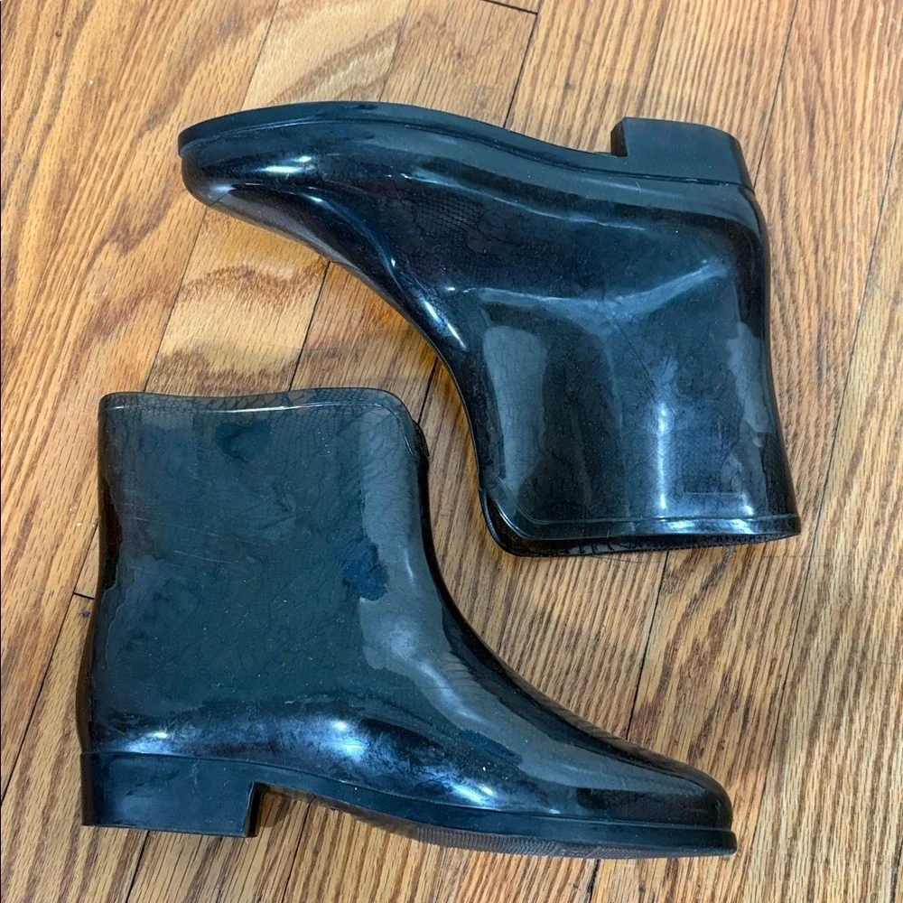 Mel‎ by Melissa Lace lined Jelly Rain Booties Black size 7